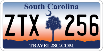 SC license plate ZTX256