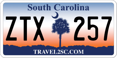 SC license plate ZTX257
