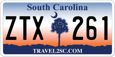 SC license plate ZTX261