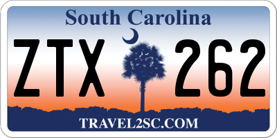 SC license plate ZTX262