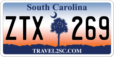 SC license plate ZTX269