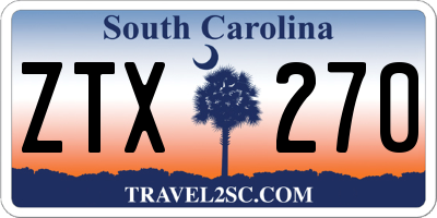 SC license plate ZTX270