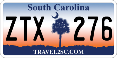 SC license plate ZTX276