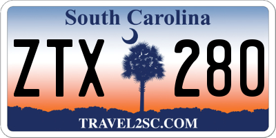 SC license plate ZTX280