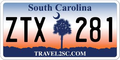 SC license plate ZTX281