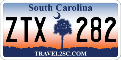 SC license plate ZTX282