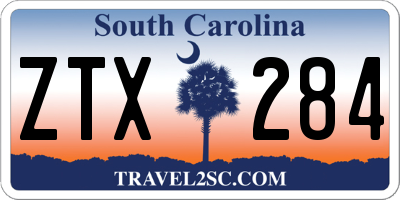 SC license plate ZTX284