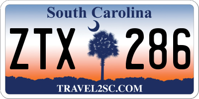 SC license plate ZTX286