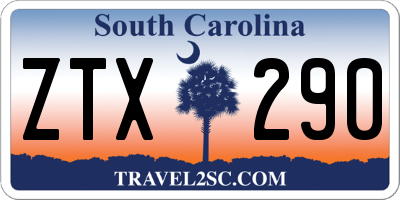 SC license plate ZTX290