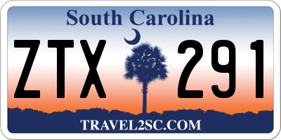 SC license plate ZTX291