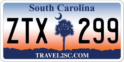 SC license plate ZTX299