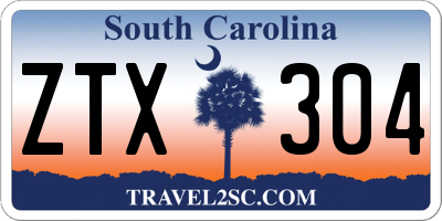 SC license plate ZTX304