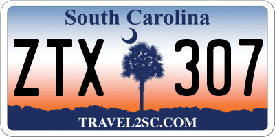 SC license plate ZTX307