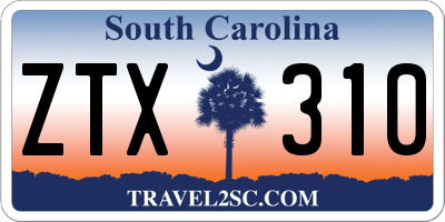 SC license plate ZTX310
