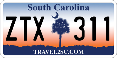 SC license plate ZTX311