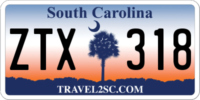 SC license plate ZTX318