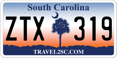SC license plate ZTX319