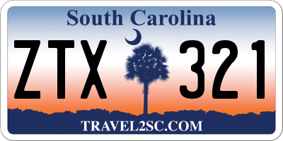SC license plate ZTX321