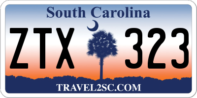 SC license plate ZTX323