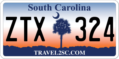 SC license plate ZTX324