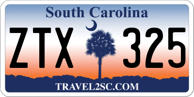 SC license plate ZTX325