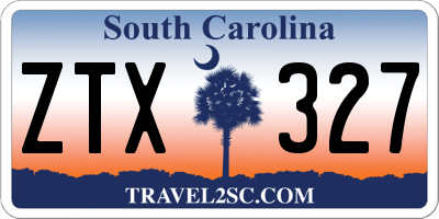 SC license plate ZTX327