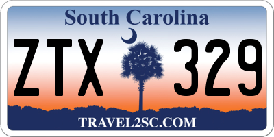 SC license plate ZTX329
