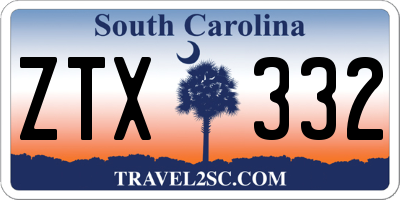 SC license plate ZTX332