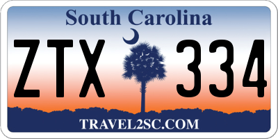 SC license plate ZTX334