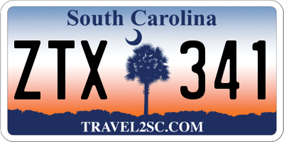 SC license plate ZTX341