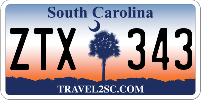 SC license plate ZTX343