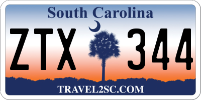 SC license plate ZTX344