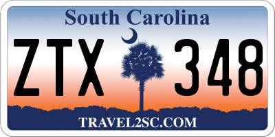 SC license plate ZTX348