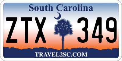 SC license plate ZTX349