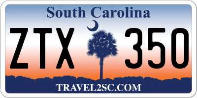 SC license plate ZTX350