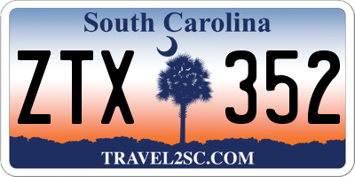 SC license plate ZTX352