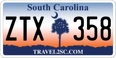 SC license plate ZTX358