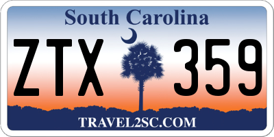SC license plate ZTX359