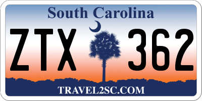 SC license plate ZTX362