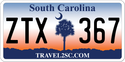 SC license plate ZTX367
