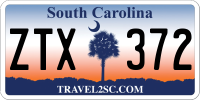 SC license plate ZTX372