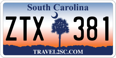 SC license plate ZTX381