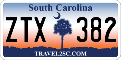 SC license plate ZTX382