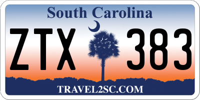 SC license plate ZTX383