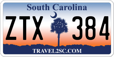 SC license plate ZTX384