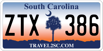 SC license plate ZTX386