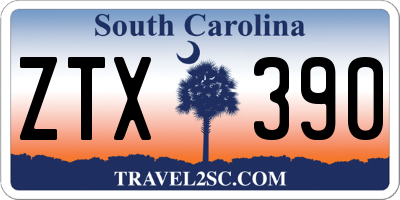 SC license plate ZTX390