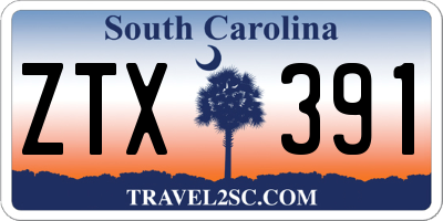 SC license plate ZTX391
