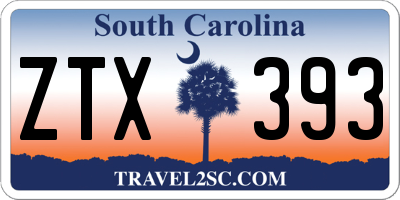 SC license plate ZTX393