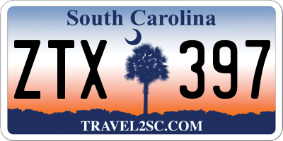 SC license plate ZTX397